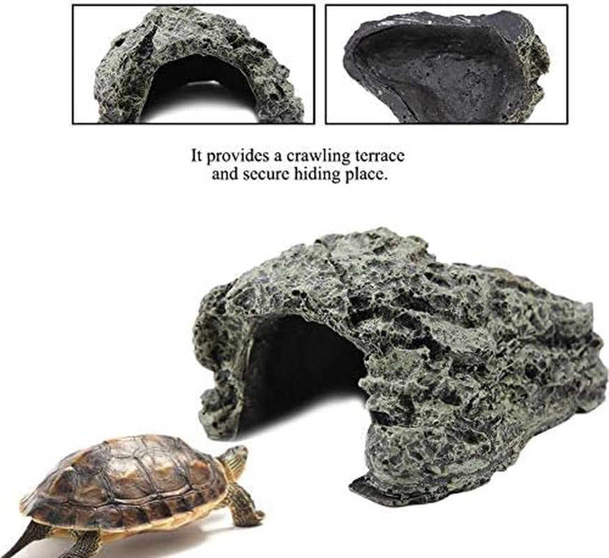Reptile Hiding, Reptile Box Shelter Terrarium Hideout Caves for Aquarium Terrarium Decoration Ornament(Sll)